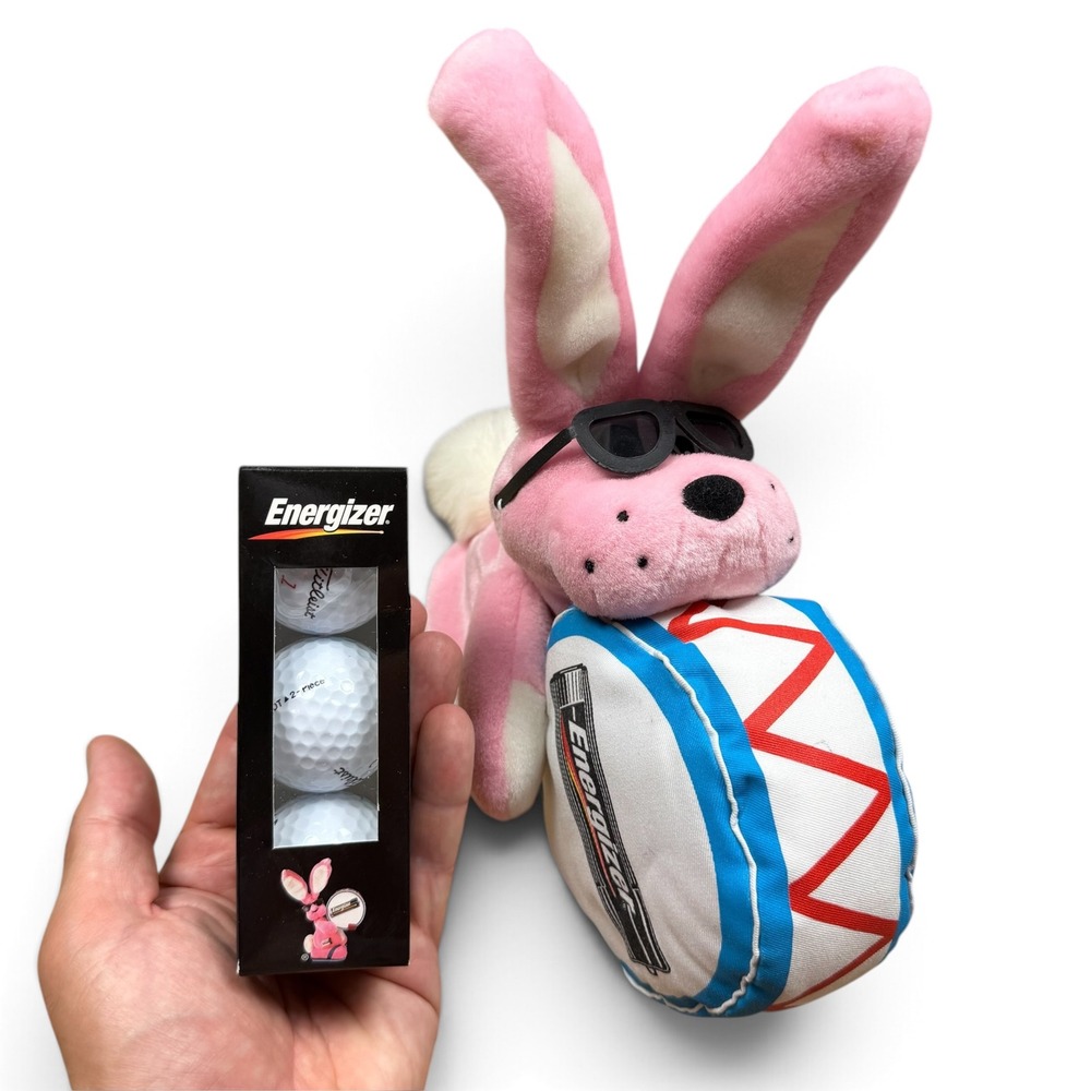 Energizer Bunny Plush Golf Club Headcover and Titleist Golf Balls 3-Pack Set